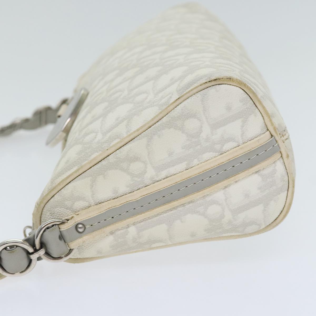 Christian Dior Trotter Romantic Shoulder Bag PVC White Auth 93816 - 0