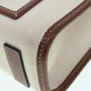 BURBERRY Hand Bag Canvas 2way White Gold Brown Auth 93824V-16