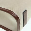 BURBERRY Hand Bag Canvas 2way White Gold Brown Auth 93824V-17