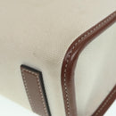 BURBERRY Hand Bag Canvas 2way White Gold Brown Auth 93824V-18