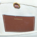 BURBERRY Hand Bag Canvas 2way White Gold Brown Auth 93824V-22