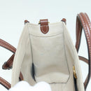BURBERRY Hand Bag Canvas 2way White Gold Brown Auth 93824V-24