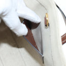BURBERRY Hand Bag Canvas 2way White Gold Brown Auth 93824V-25