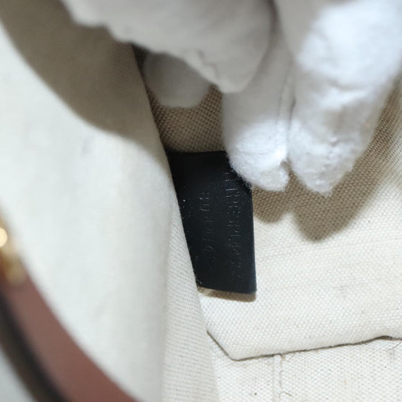 BURBERRY Hand Bag Canvas 2way White Gold Brown Auth 93824V