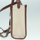 BURBERRY Hand Bag Canvas 2way White Gold Brown Auth 93824V-4