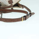 BURBERRY Hand Bag Canvas 2way White Gold Brown Auth 93824V-10