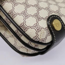 CELINE Macadam Canvas Accessoire-Tasche PVC Leder Weiß Gold Auth 93826AV-15