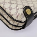 CELINE Macadam Canvas Accessoire-Tasche PVC Leder Weiß Gold Auth 93826AV-17