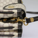 CELINE Macadam Canvas Accessoire-Tasche PVC Leder Weiß Gold Auth 93826AV-21