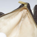 CELINE Macadam Canvas Accessoire-Tasche PVC Leder Weiß Gold Auth 93826AV-22