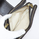 CELINE Macadam Canvas Accessoire-Tasche PVC Leder Weiß Gold Auth 93826AV-24