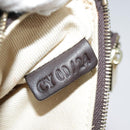 CELINE Macadam Canvas Accessoire-Tasche PVC Leder Weiß Gold Auth 93826AV-11