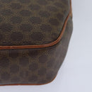 CELINE Macadam Canvas Shoulder Bag PVC Leather Brown Gold Auth 93827-14