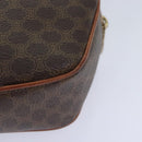 CELINE Macadam Canvas Shoulder Bag PVC Leather Brown Gold Auth 93827-16
