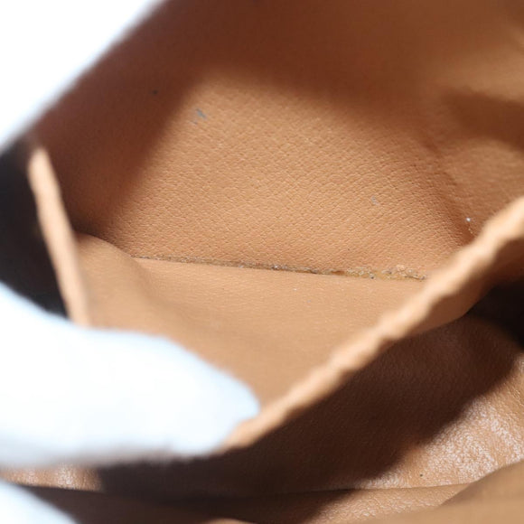 CELINE Macadam Canvas Umhängetasche PVC Leder Braun Gold Auth 93827