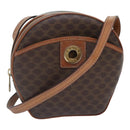 CELINE Macadam Canvas Shoulder Bag PVC Leather Brown Gold Auth 93827-1
