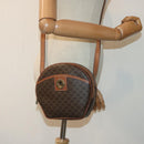 CELINE Macadam Canvas Shoulder Bag PVC Leather Brown Gold Auth 93827-21