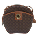 CELINE Macadam Canvas Shoulder Bag PVC Leather Brown Gold Auth 93827-13