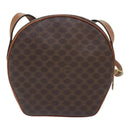 CELINE Macadam Canvas Shoulder Bag PVC Leather Brown Gold Auth 93827-2