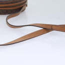 CELINE Macadam Canvas Shoulder Bag PVC Leather Brown Gold Auth 93827-7