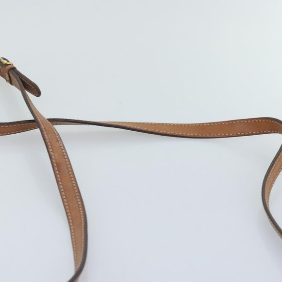 CELINE Macadam Canvas Umhängetasche PVC Leder Braun Gold Auth 93827