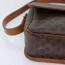 CELINE Macadam Canvas Shoulder Bag PVC Leather Brown Gold Auth 93829-9