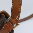 CELINE Macadam Canvas Shoulder Bag PVC Leather Brown Gold Auth 93829-10
