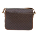 CELINE Macadam Canvas Shoulder Bag PVC Leather Brown Gold Auth 93829-2