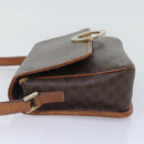 CELINE Macadam Canvas Shoulder Bag PVC Leather Brown Gold Auth 93829-3