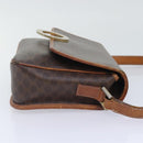 CELINE Macadam Canvas Umhängetasche PVC Leder Braun Gold Auth 93829-4
