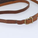 CELINE Macadam Canvas Shoulder Bag PVC Leather Brown Gold Auth 93829-7