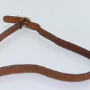 CELINE Macadam Canvas Shoulder Bag PVC Leather Brown Gold Auth 93829-8