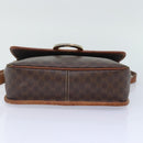 CELINE Macadam Canvas Shoulder Bag PVC Leather Brown Gold Auth 93829-5