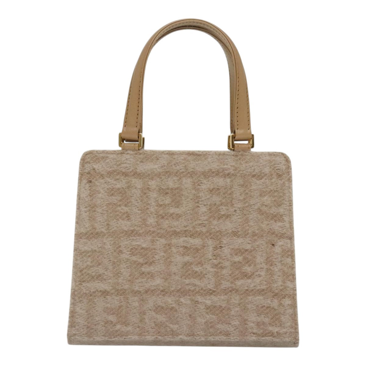 FENDI Zucca Canvas Hand Bag Beige Gold Auth 93833A - 0