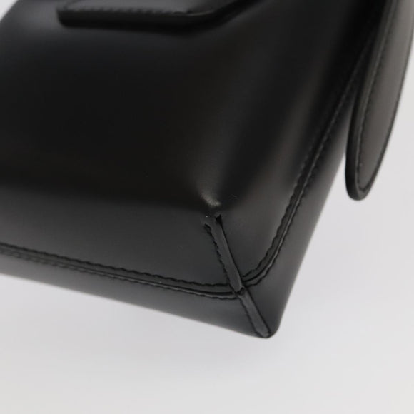 Salvatore Ferragamo Gancini Hand Bag Leather Black Auth 93834AM