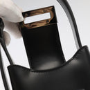 Salvatore Ferragamo Gancini Hand Bag Leather Black Auth 93834AM-19