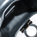 Salvatore Ferragamo Gancini Hand Bag Leather Black Auth 93834AM-10