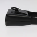 Salvatore Ferragamo Gancini Hand Bag Leather Black Auth 93834AM-3