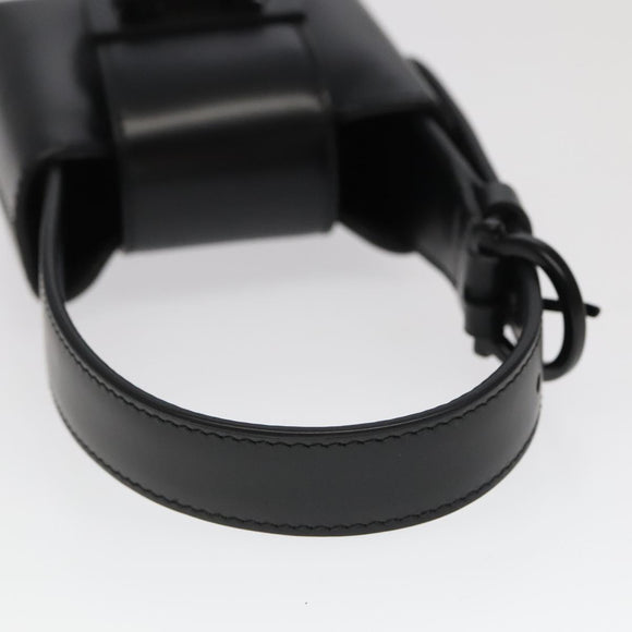 Salvatore Ferragamo Gancini Hand Bag Leather Black Auth 93834AM