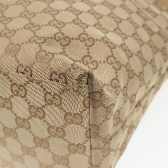 GUCCI GG Canvas Tote Bag Beige 155524 Auth 93858
