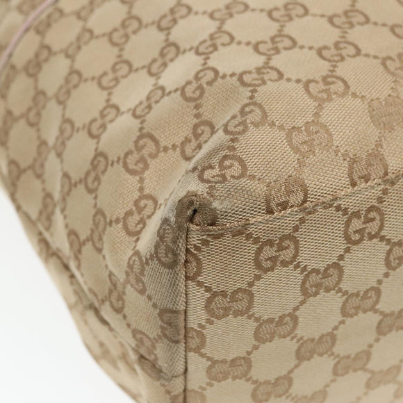 GUCCI GG Canvas Tote Bag Beige 155524 Auth 93858