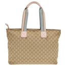 GUCCI GG Canvas Tote Bag Beige 155524 Auth 93858-2