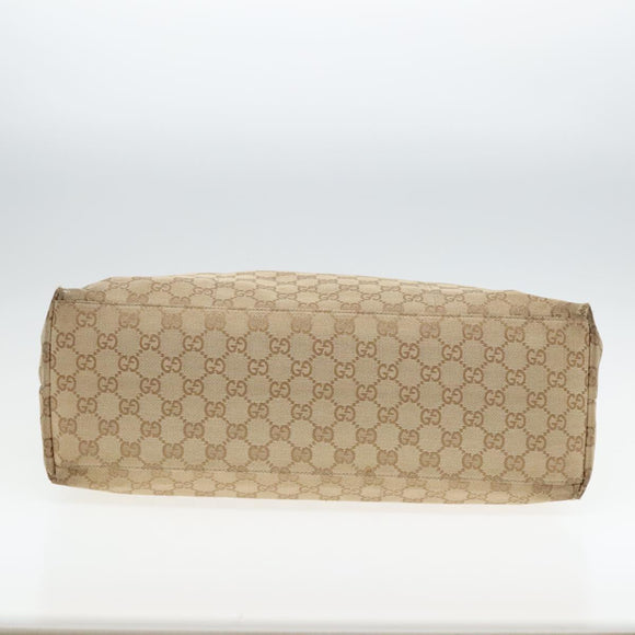 GUCCI GG Canvas Tote Bag Beige 155524 Auth 93858