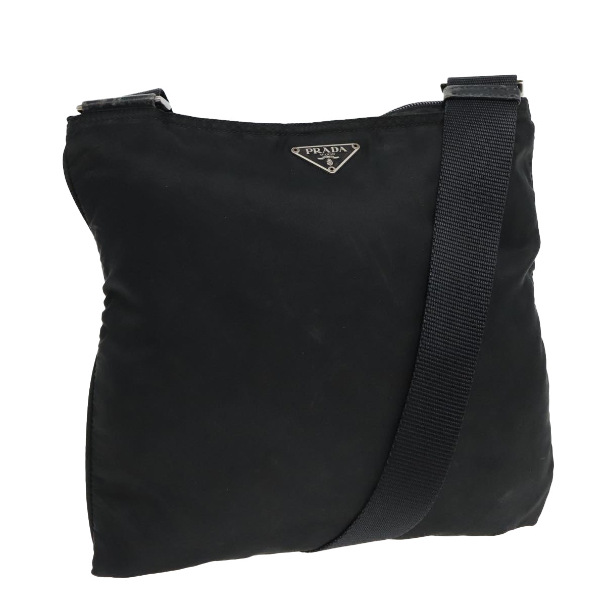 PRADA Shoulder Bag Nylon Black Auth 93870