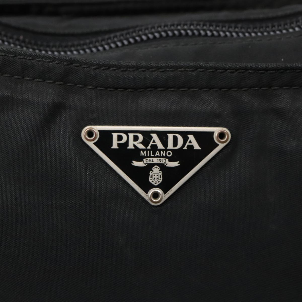 PRADA Shoulder Bag Nylon Black Auth 93870