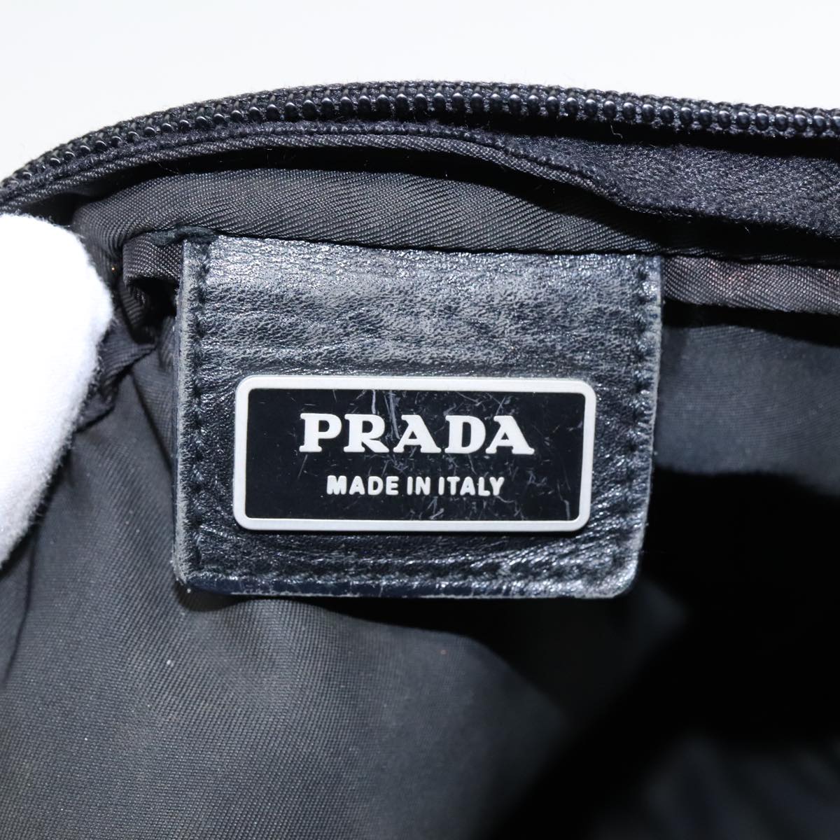 PRADA Shoulder Bag Nylon Black Auth 93870