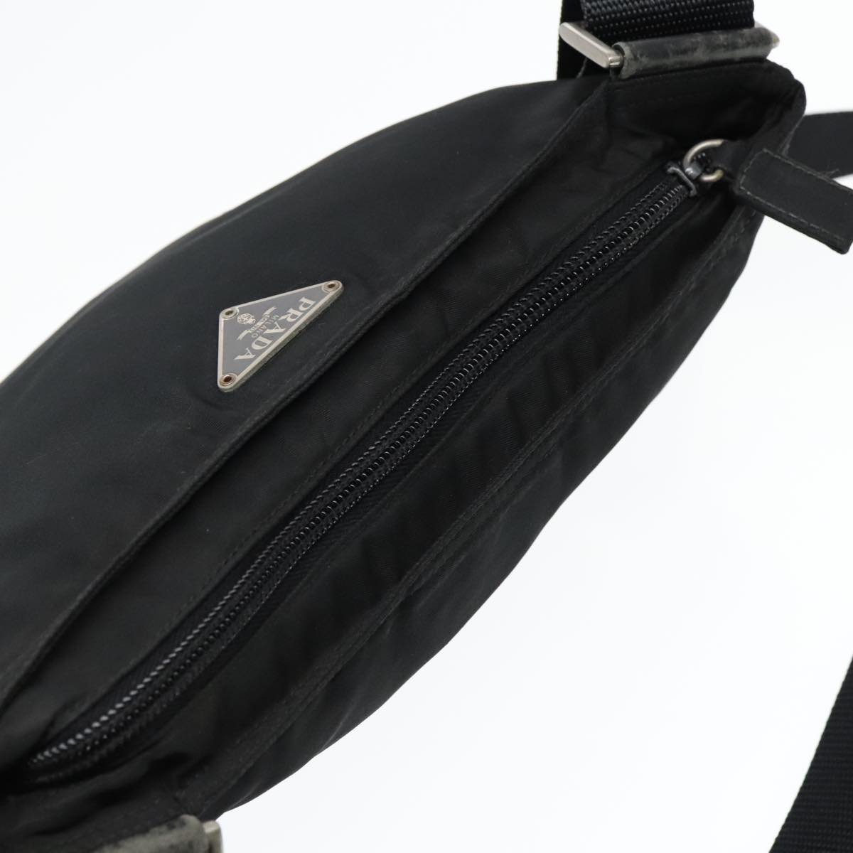 PRADA Shoulder Bag Nylon Black Auth 93870