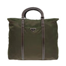 PRADA Hand Bag Nylon 2way Khaki Auth 93872-13