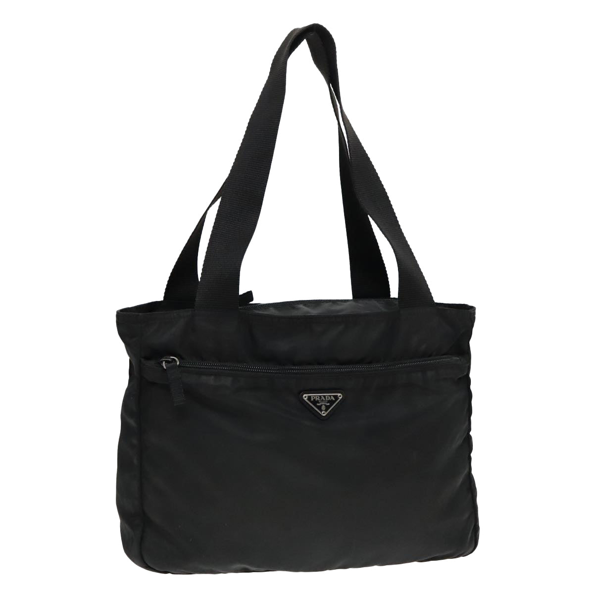 PRADA Tote Bag Nylon Black Auth 93873