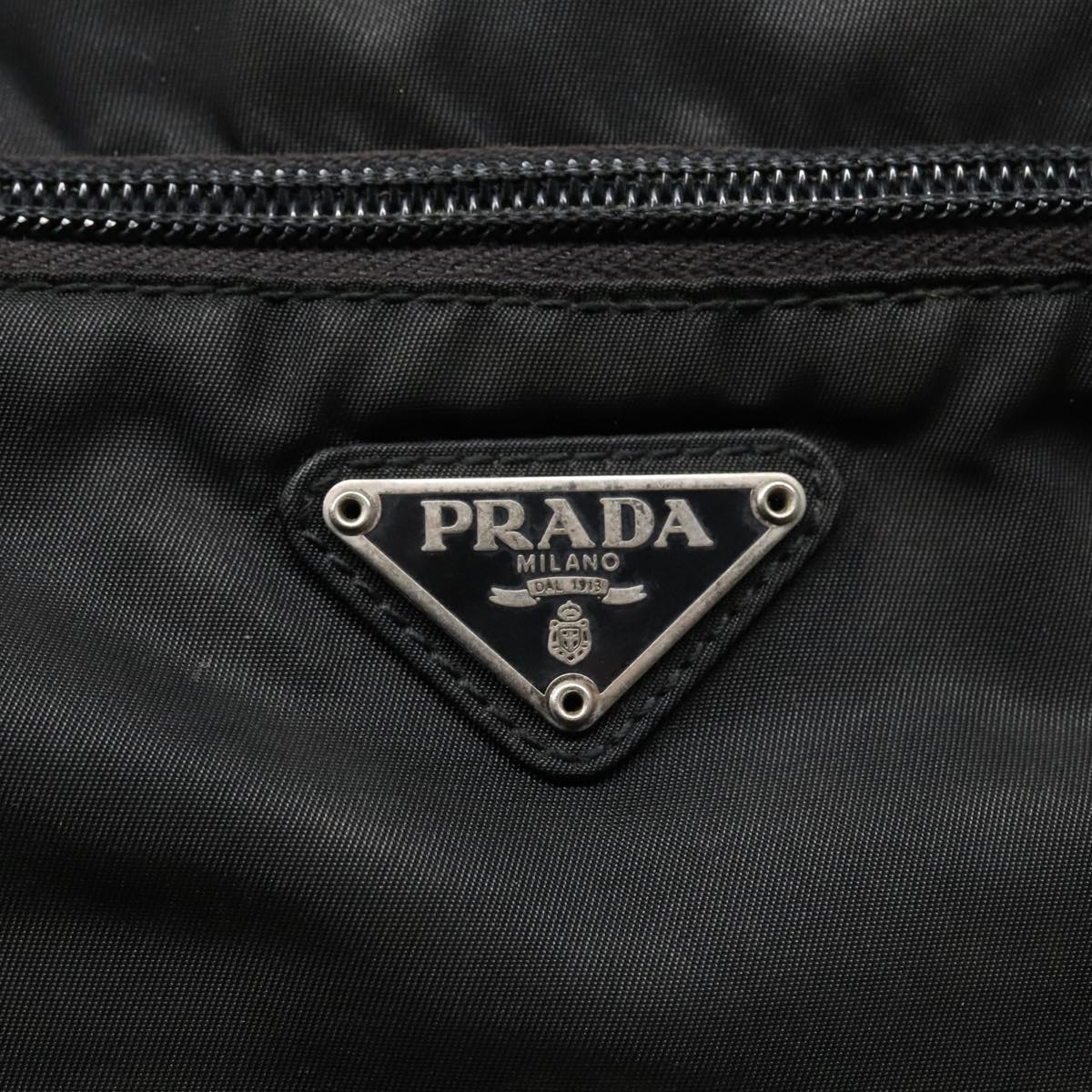 PRADA Tote Bag Nylon Black Auth 93873